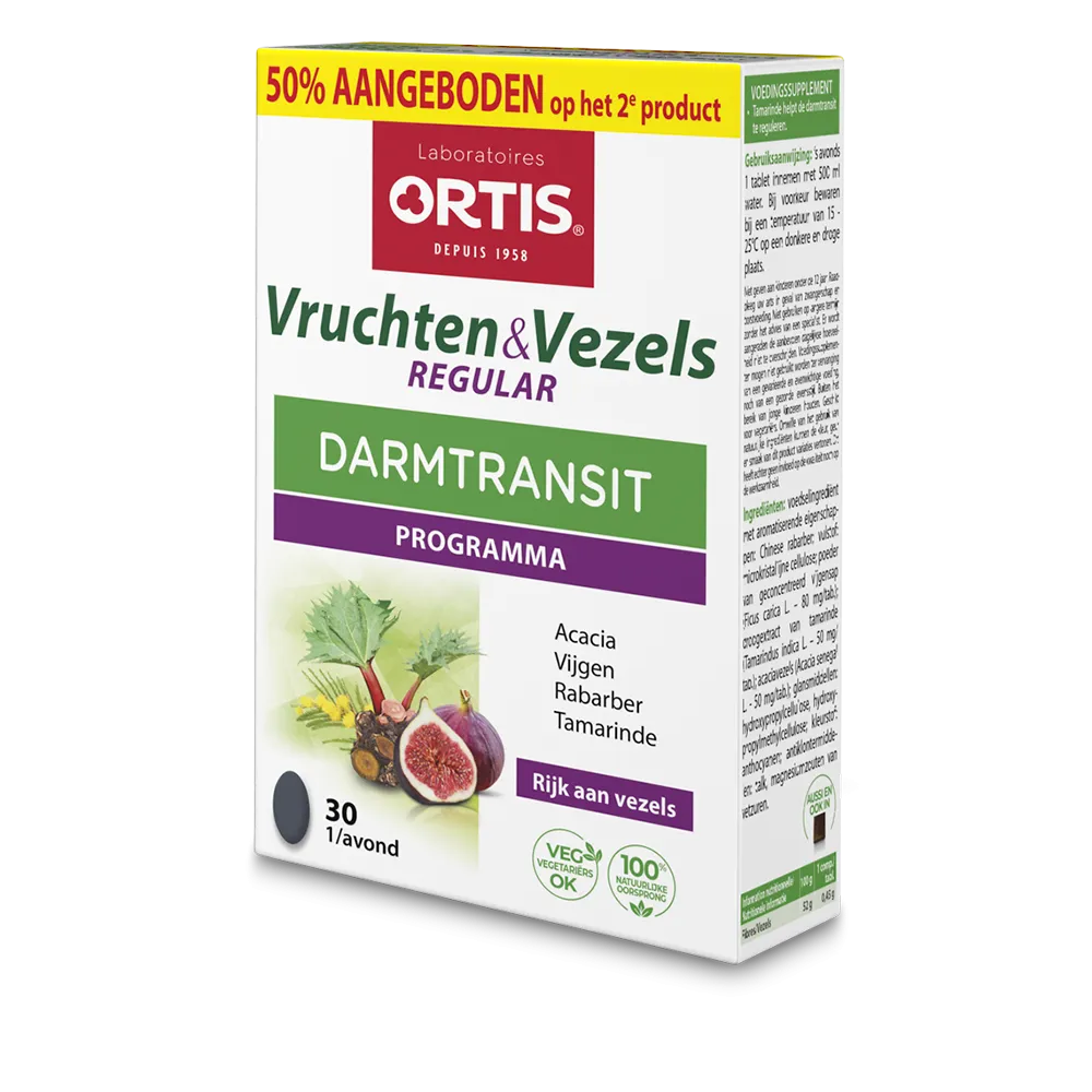 Duo Vruchten&Vezels Regular 50% gratis - Vertraagde darmtransit - Laboratoires ORTIS