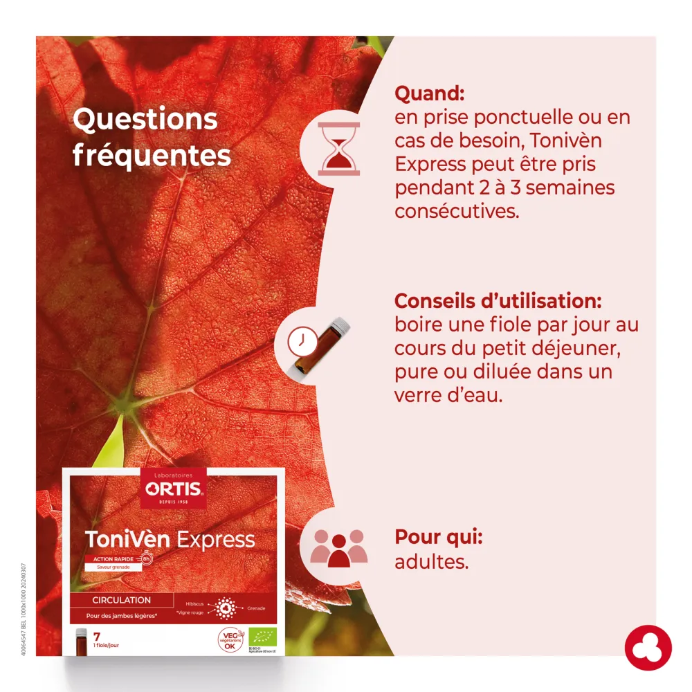 ToniVèn Express - Circulation - Jambes lourdes - Laboratoires ORTIS