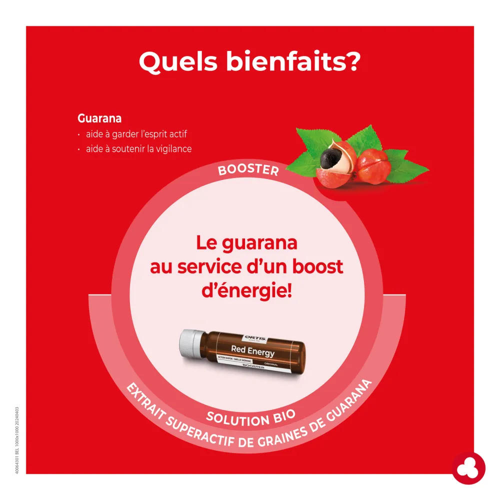 Red Energy avec alcool - Fatigue - Energie - Laboratoires ORTIS