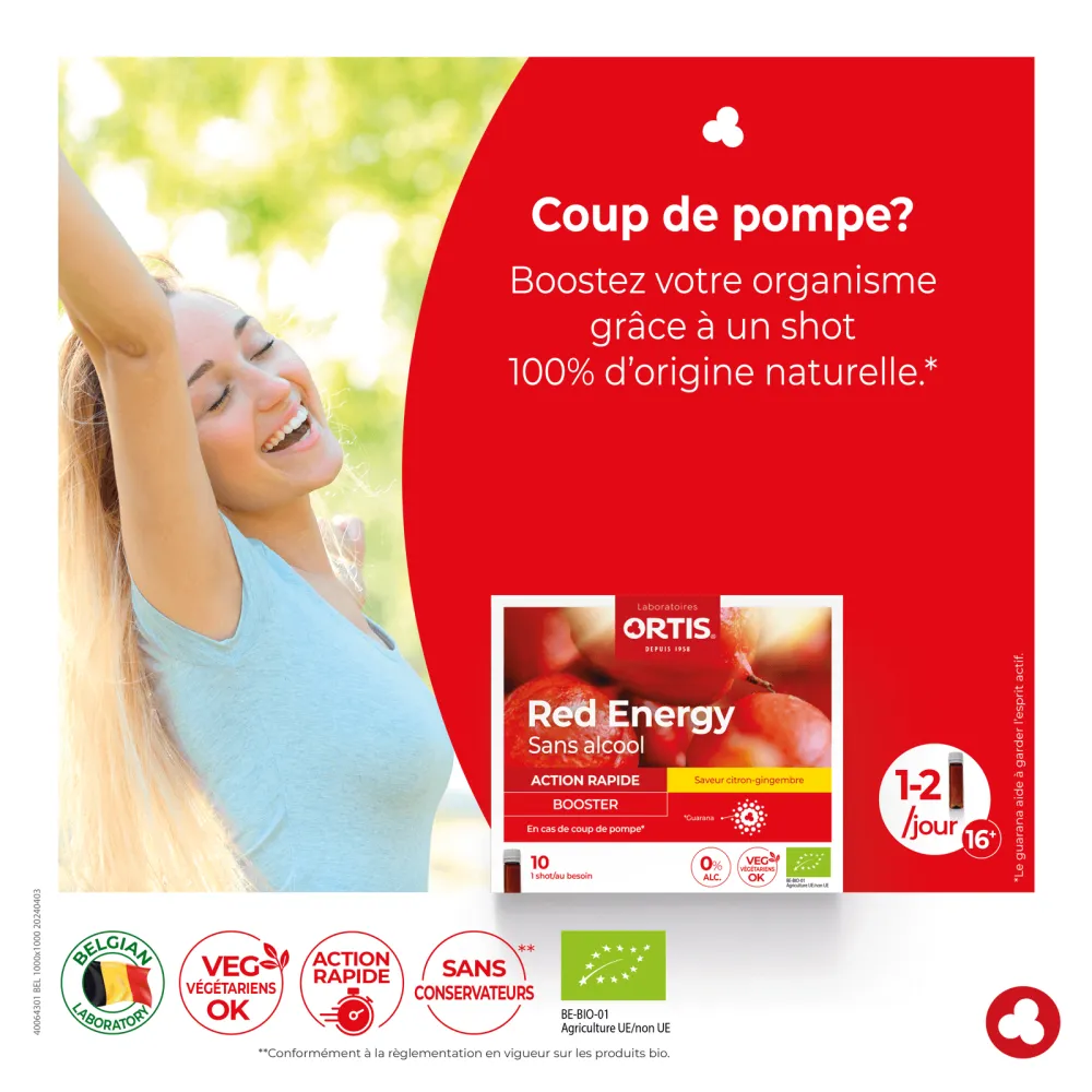 Red Energy avec alcool - Fatigue - Energie - Laboratoires ORTIS