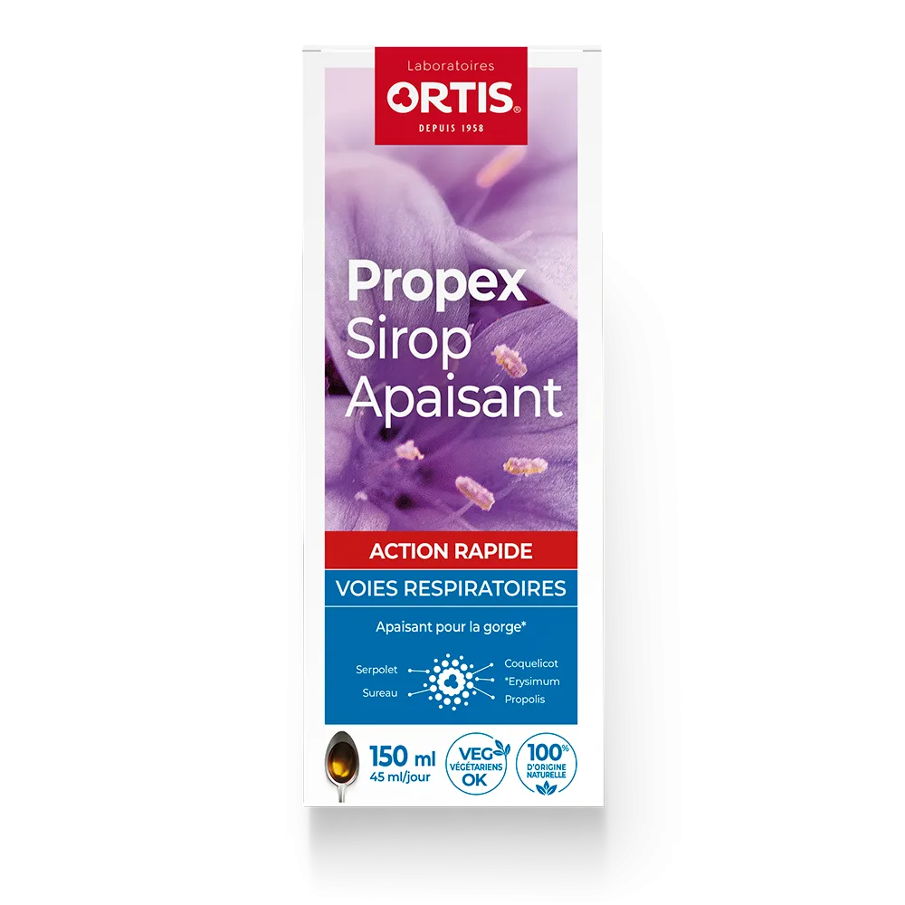 Propex Sirop apaisant - Maux d'hiver - Coup de froid - Laboratoires ORTIS