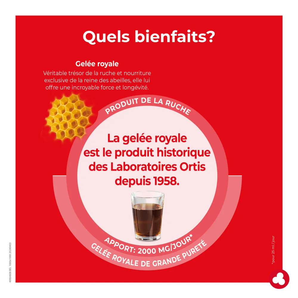 Gelée Royale sans alcool - Produit de la ruche - Laboratoires ORTIS