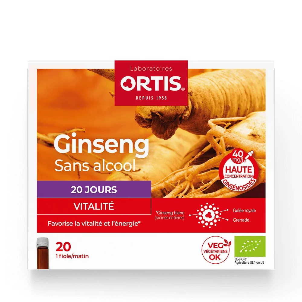 Ginseng fiole - Fortifiant - Vitalité - Laboratoires ORTIS