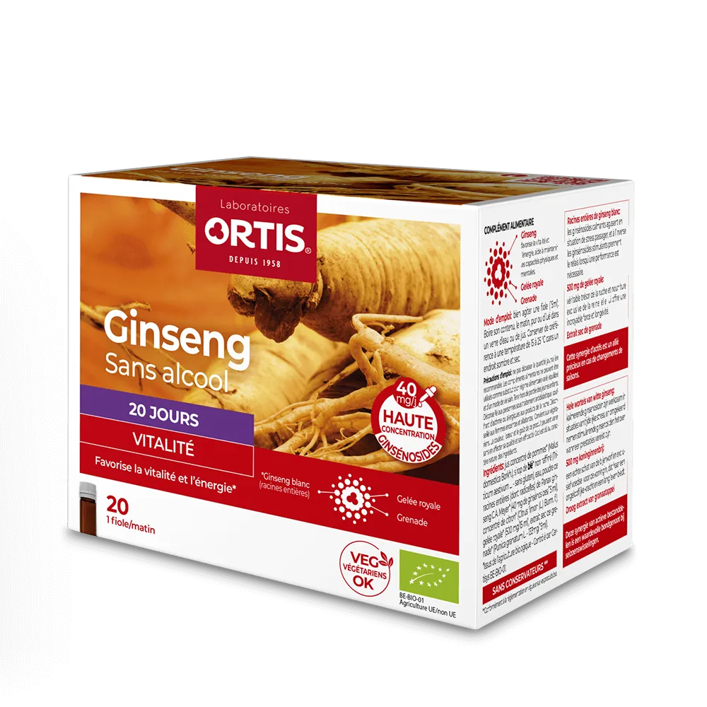 Ginseng fiole - Fortifiant - Vitalité - Laboratoires ORTIS