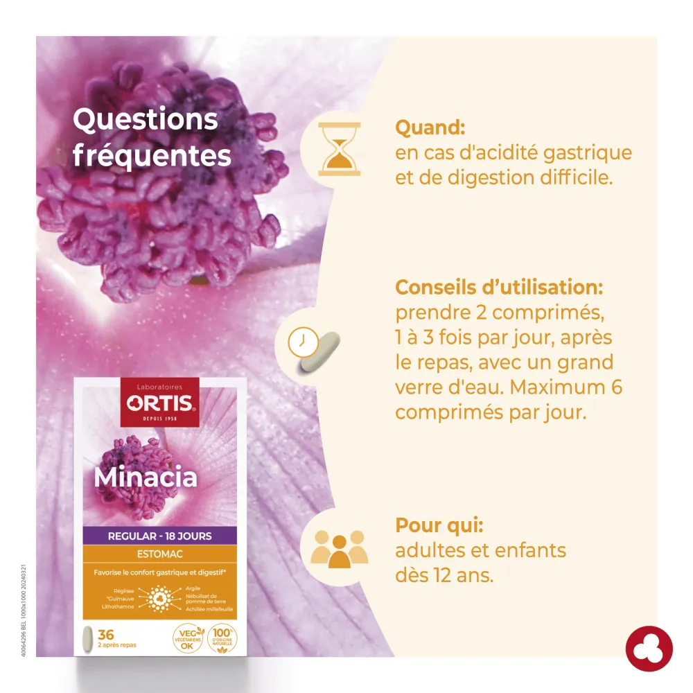 Minacia Regular - Sensations d'acidité - Laboratoires ORTIS