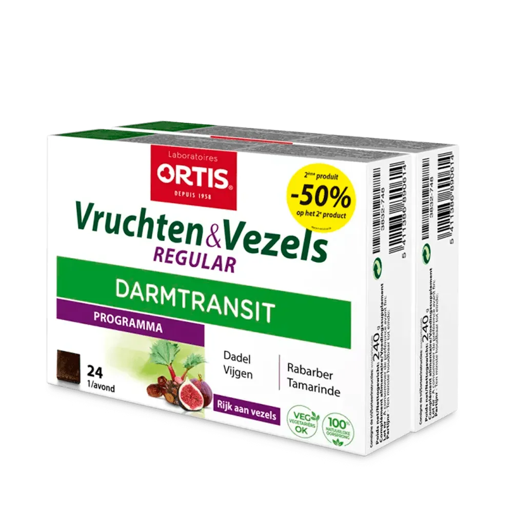 Vruchten&Vezels Regular 50% gratis blokjes - Vertraagde darmtransit - Laboratoires ORTIS