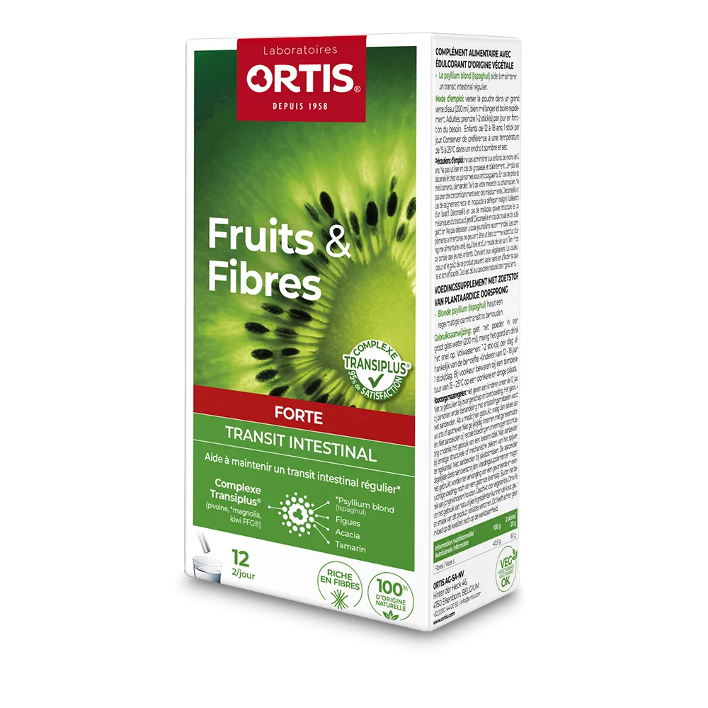 Fruits&Fibres Action Forte- Transit ralenti - Solution forte - Laboratoires ORTIS