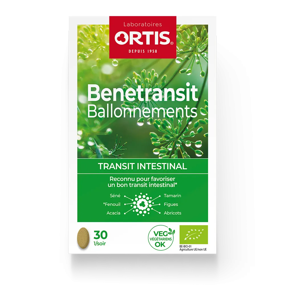 Bénétransit Ballonnement - Transit intestinal trop lent - Laboratoires ORTIS