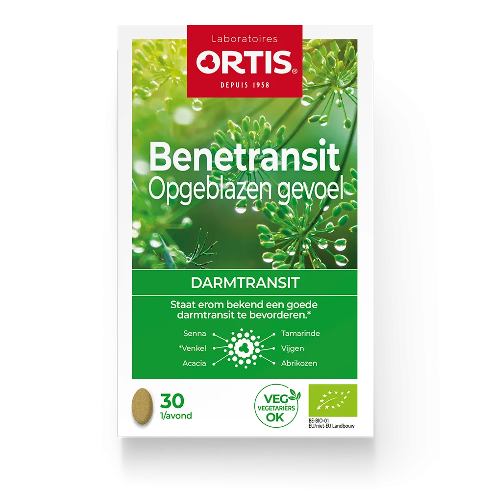 Benetransit Opgeblazen gevoel - Darmtransit te langzaam - Laboratoires ORTIS