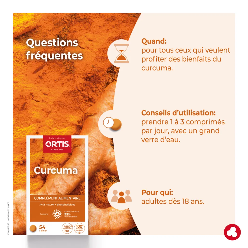 Curcuma - Complément alimentaire - Laboratoires ORTIS