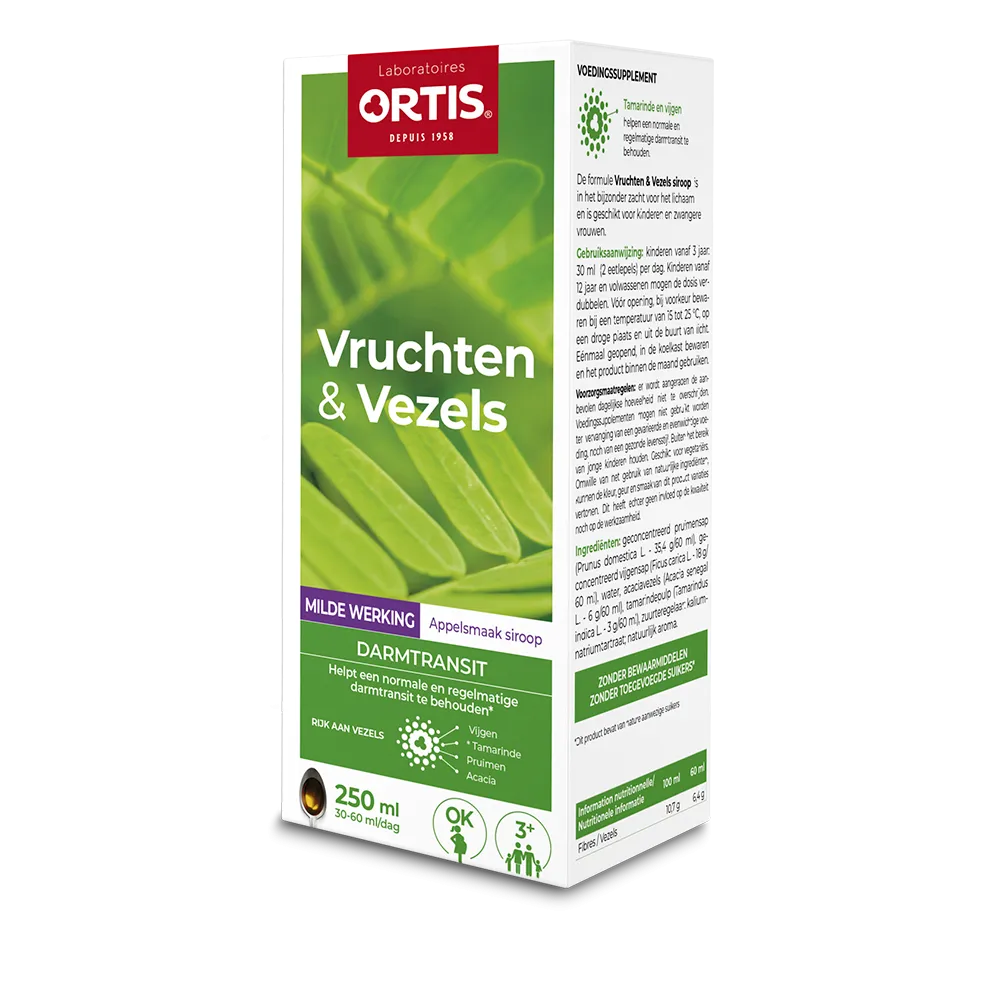 Vruchten&Vezels Milde Werking - Vertraagde darmtransit - Milde oplossing - Laboratoires ORTIS