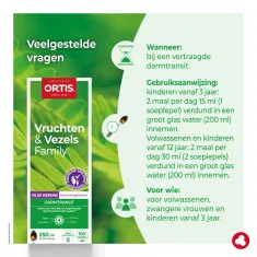 Vruchten&Vezels Milde Werking - Vertraagde darmtransit - Milde oplossing - Laboratoires ORTIS