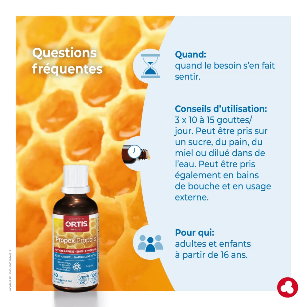 Propex Propolis - Produit de la ruche - Laboratoires ORTIS