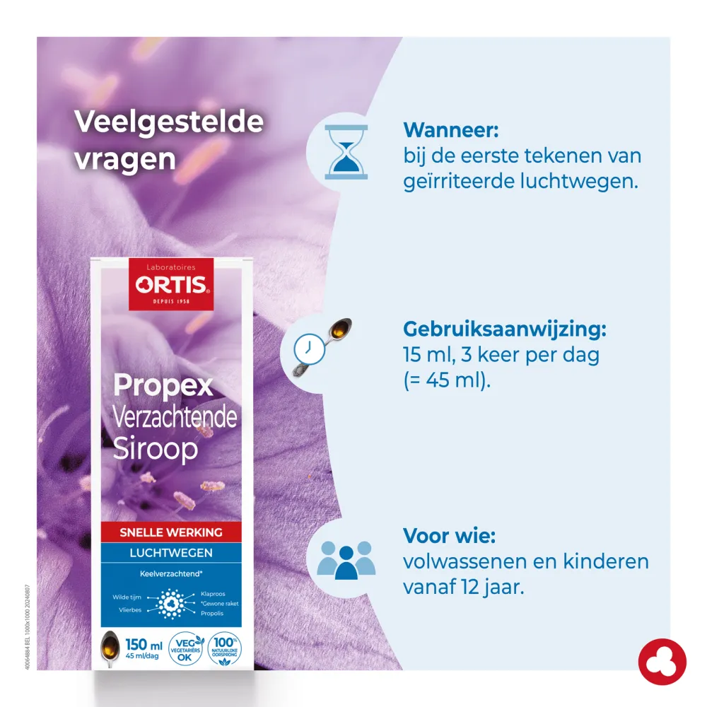 Propex Verzachtende Siroop - Winterkwaaltjes - Verkoudheid - Laboratoires ORTIS