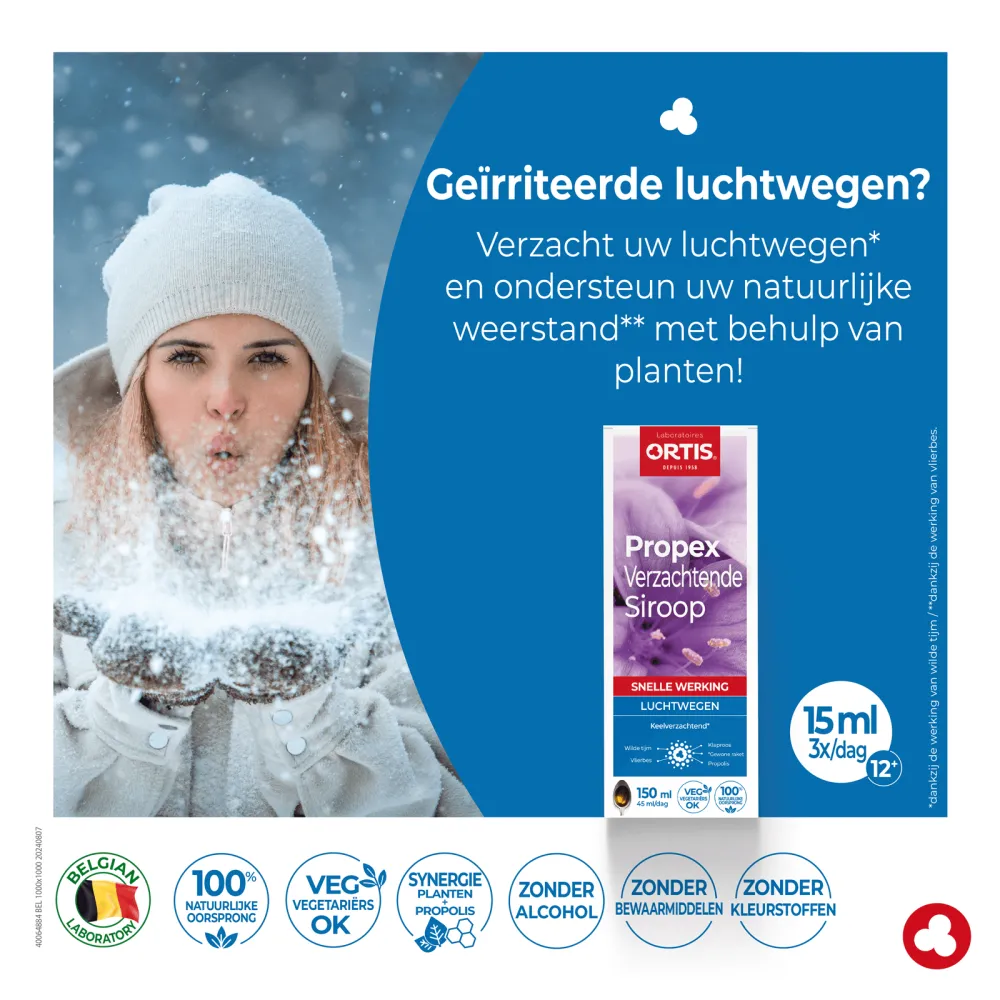 Propex Verzachtende Siroop - Winterkwaaltjes - Verkoudheid - Laboratoires ORTIS