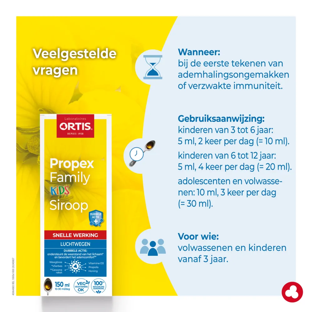 Propex Family Kids Siroop - Winterkwaaltjes - Verkoudheid - Laboratoires ORTIS