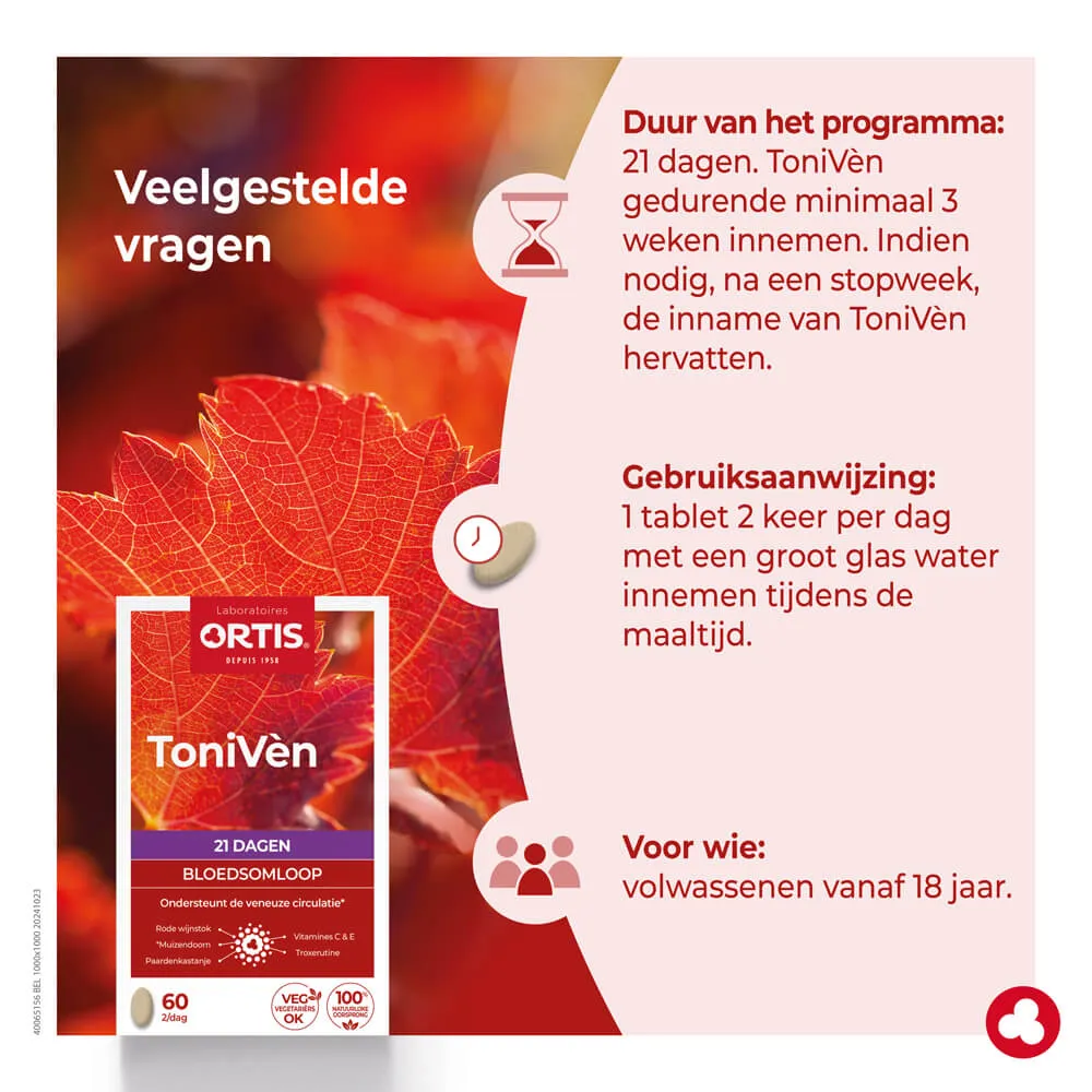 ToniVèn - bloedsomloop - zware benen - Laboratoires ORTIS