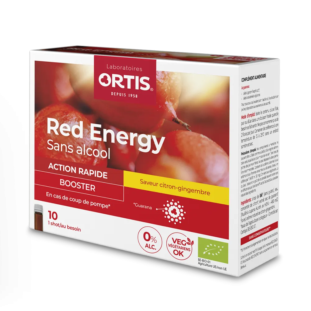 Red Energy sans alcool - Coup de pompe - Laboratoires ORTIS