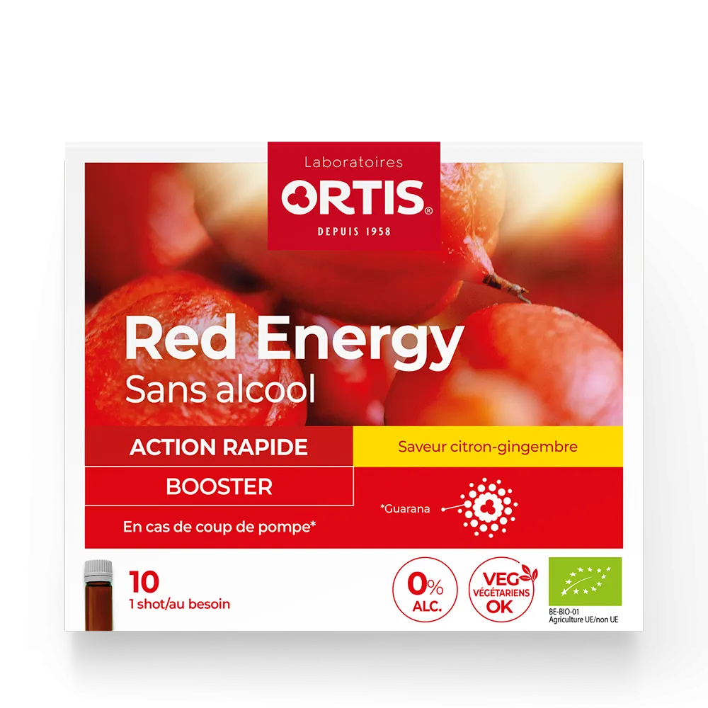 Red Energy sans alcool - Coup de pompe - Laboratoires ORTIS