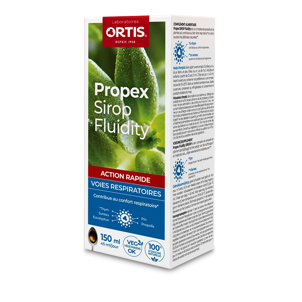 Propex Sirop Fluidity - Maux d'hiver - Coup de froid - Laboratoires ORTIS